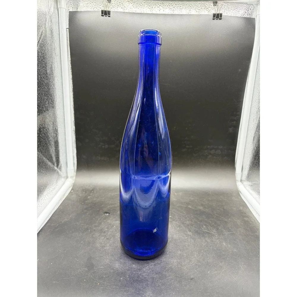 Cobalt Blue Glass Wine Bottle 750ml Tapered Decorative Vase 12.5 Inch 76 7 0.75L